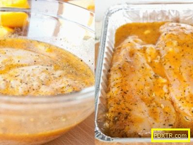 Печена пилешка гърда с тиква-оранжев соте