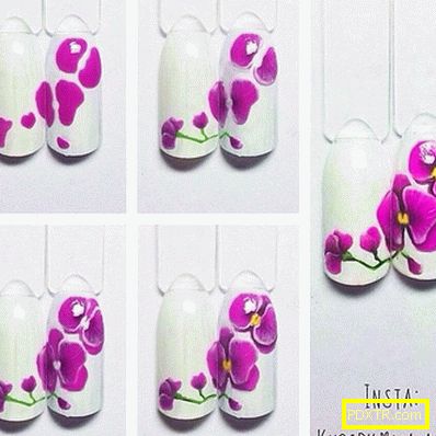 Орхидеи на ноктите - идеи за дизайн + майсторски класове