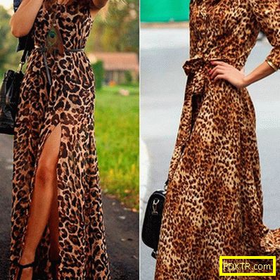 с какво да облечете рокля с леопардов печат на пода, снимка