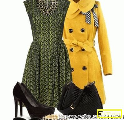 Какво да носите в жълто палто, снимка