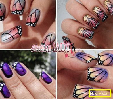 Маникюр с пеперуди на къси и дълги нокти