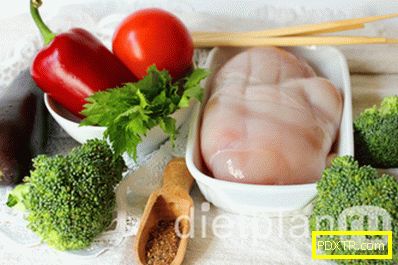 Гърди и зеленчуци - диетични храни