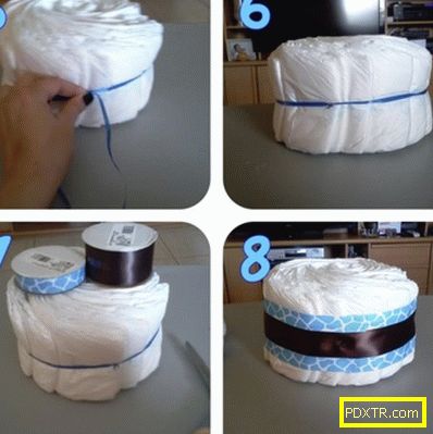 Оригинален подарък - торта от пелени сами. инструкции стъпка