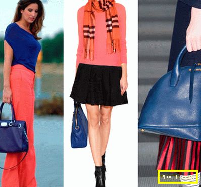 Модният аксесоар е синя чанта. с какво да го носите?