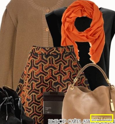 С какво да се носи оранжев шал, снимка