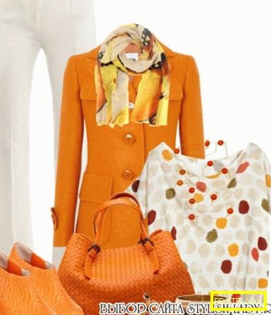 С какво да носите оранжево палто, снимка