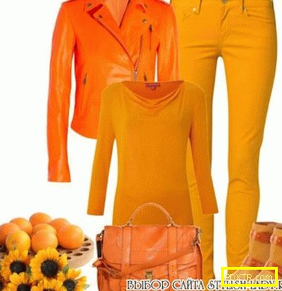 С какво да носите оранжево яке, снимка