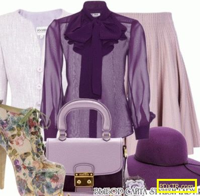 Тенденцията на сезона - лилава пола и блуза!