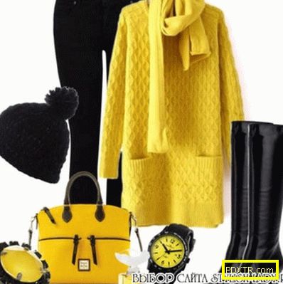 С какво да носите жълта блуза, снимка