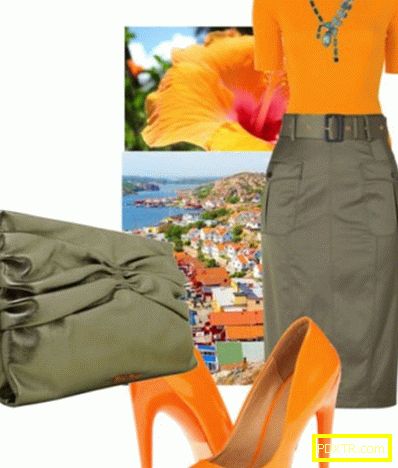С какво да носиш оранжеви обувки, снимка